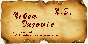 Nikša Dujović vizit kartica